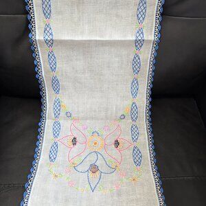 Vintage Handembroidered Table Runner